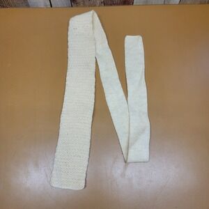 Roosternit Mohair Wool Blend Knitted Necktie Cream